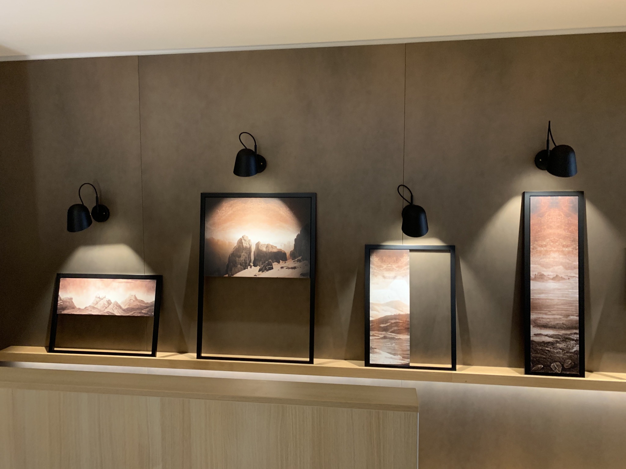 Group of framed Humboldt works with integrated lighting