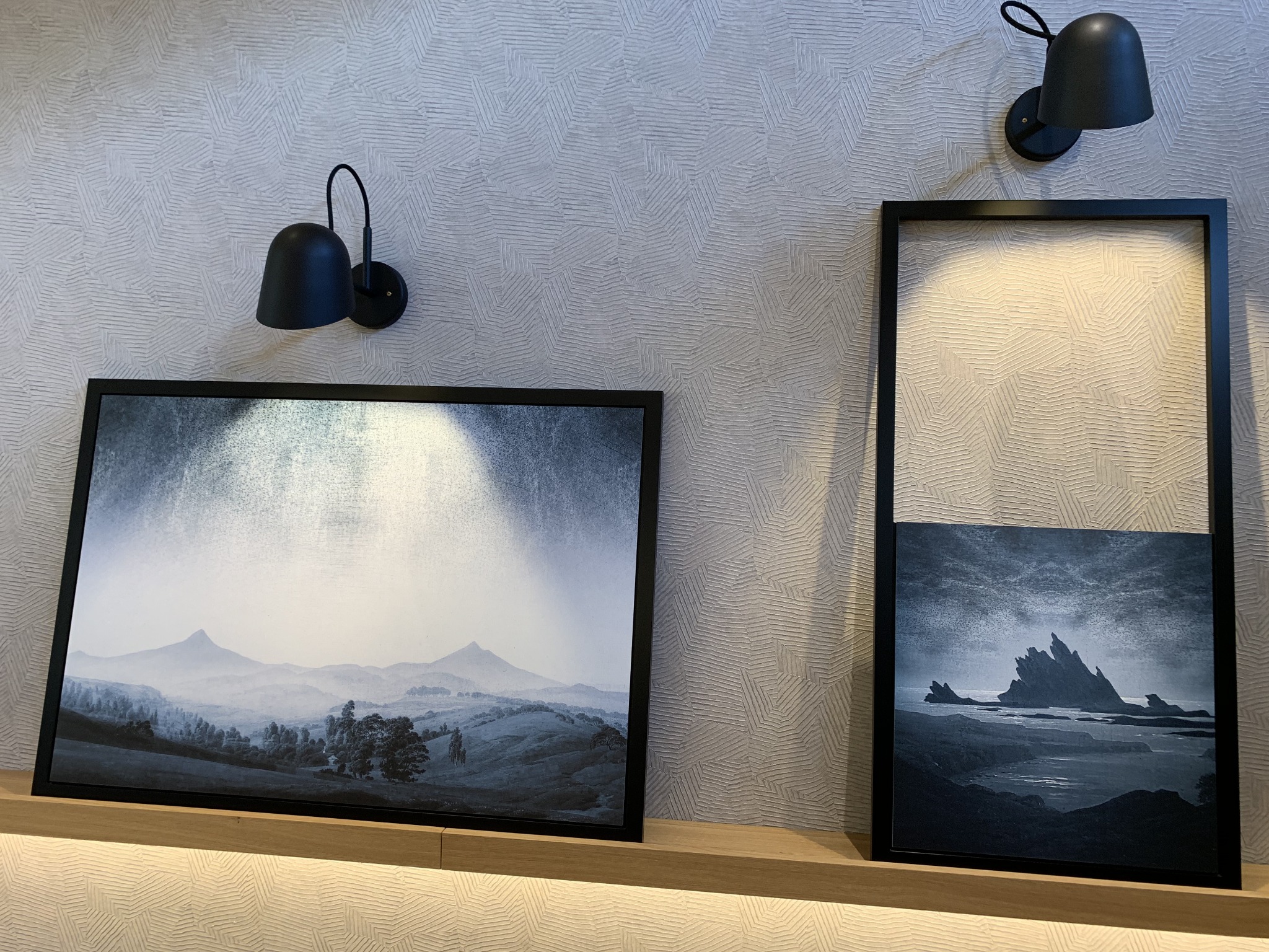 Blue-toned Humboldt landscape and vertical companion piece